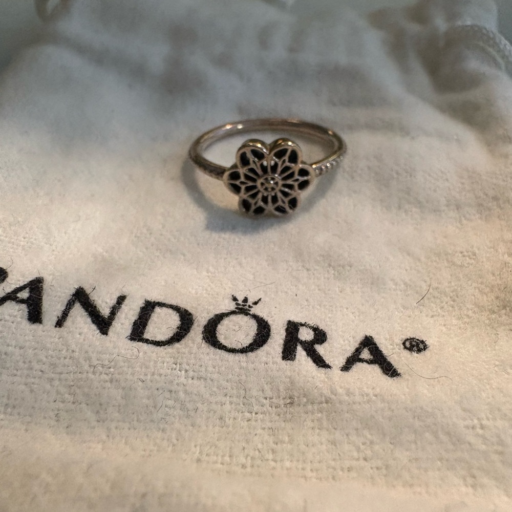 Pandora Silver Floral Ring